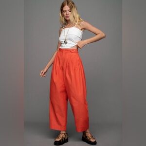 Maeve by Anthropologie utility barrel trouser pants orange size 12T